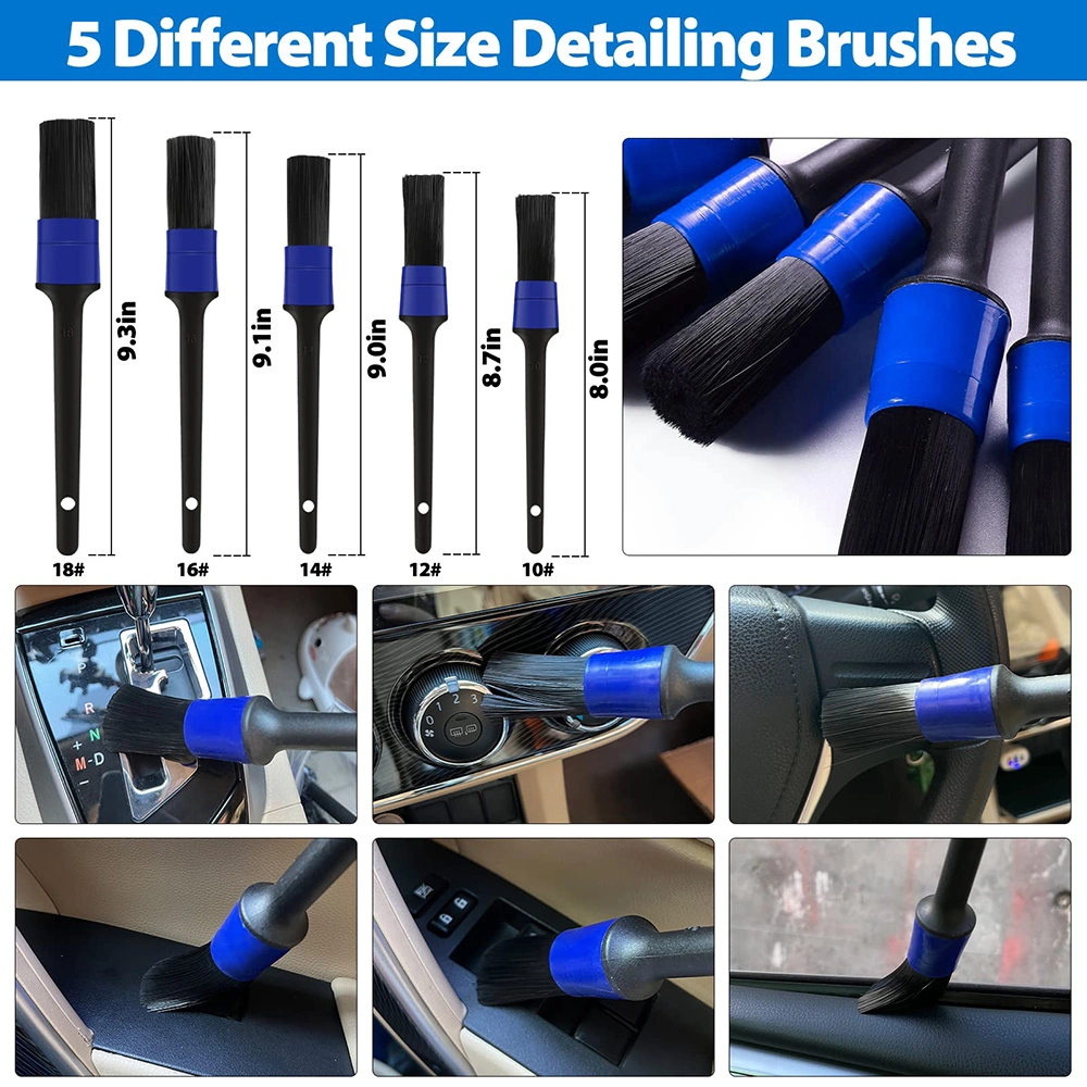 Exterior Interior Bathroom Cleaner Tools Detailing Set Custom Auto Detailing Brush Set Wheel Brushes