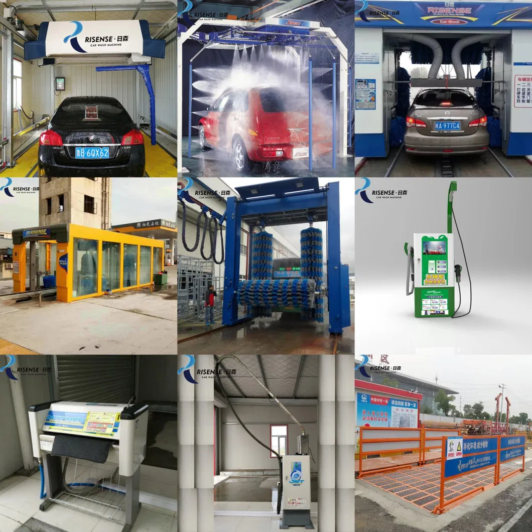 qingdao risense full automatic tunnel car wash equipment 7 brushes for sale