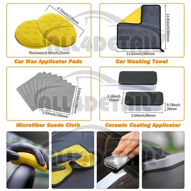 28PCS Car Detailing Kit Interior Detailing Kit Yellow Detail Drill Brush Cleaning Tools Set