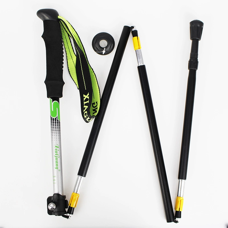 Aluminium Alloy Foldable Aluminium Snow Alpenstock Mountaineering Cane Hiking Nordic Walking Sticks Trekking Poles for Outdoor