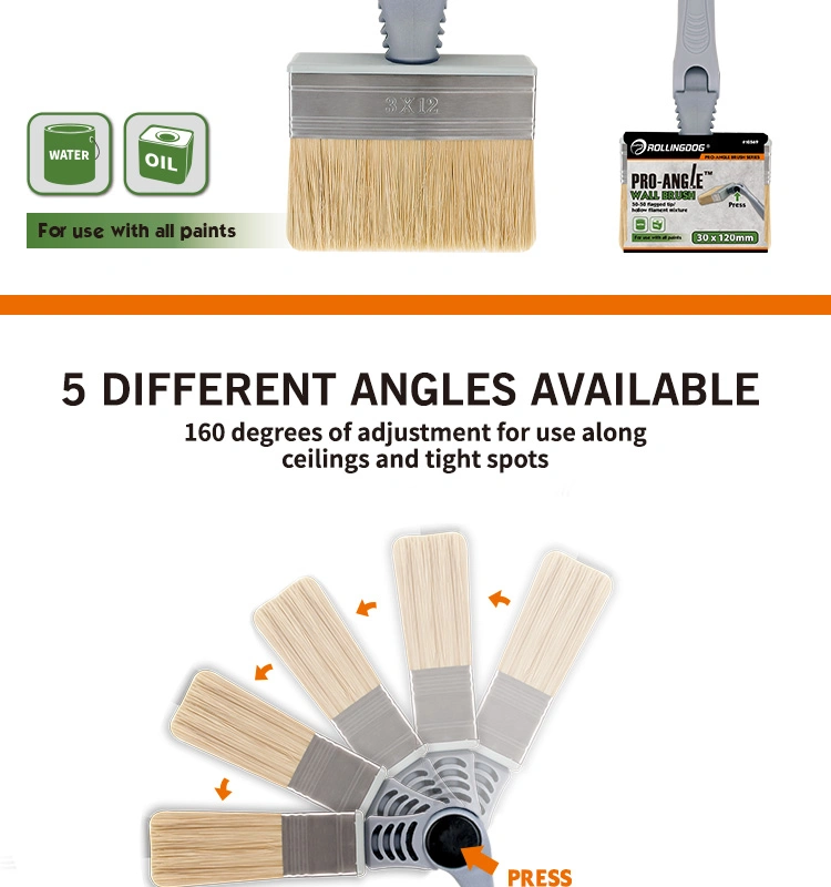 Rollingdog PRO 10569 Adjustable Multi-Angle 30mm Wall Paint Brush