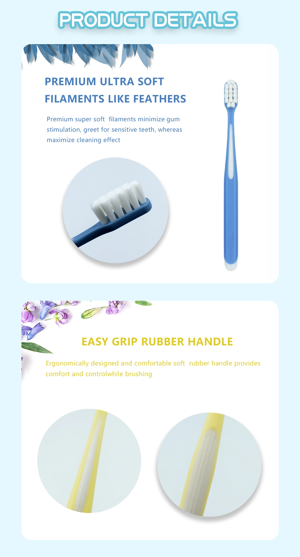 New Design 10000 Extra Soft Bristles Oral Home Plastic Toothbrush