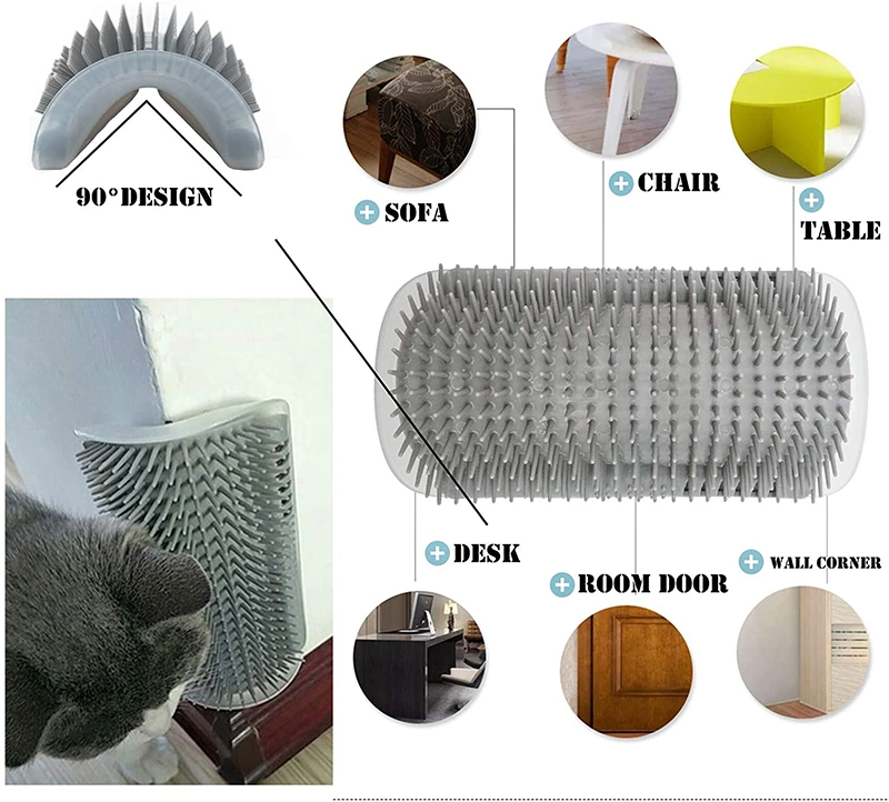 Pet Hair Grooming Tool Cat Self Groomer Wall Corner Massage Comb Brush