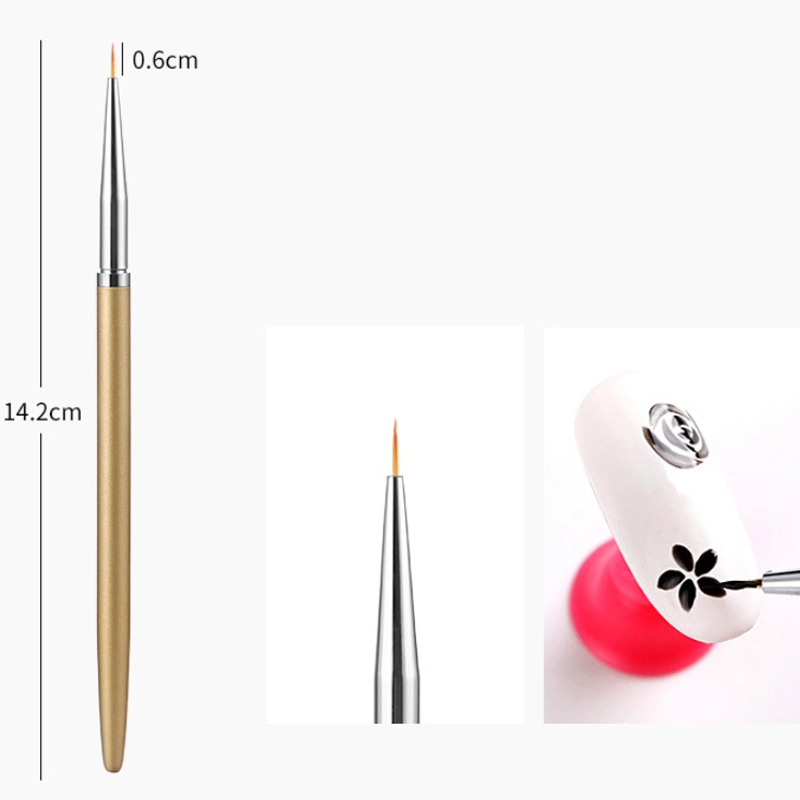 3PCS/Set Painting Drawing Flower Pen Metal Handle Nail Art Liner Brushes