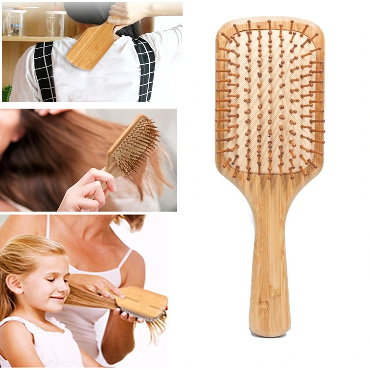 22mm Eco Friendly Oval Shampo Natural Babmoo Paddle Hair Brush Bathroom Accessories