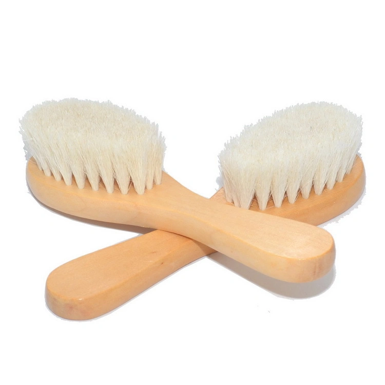 Wooden Baby Hair Brush Bottle Baby Brush with Natural Goat Hair Bristles Infant Hair Helps Prevent Cradle Cap