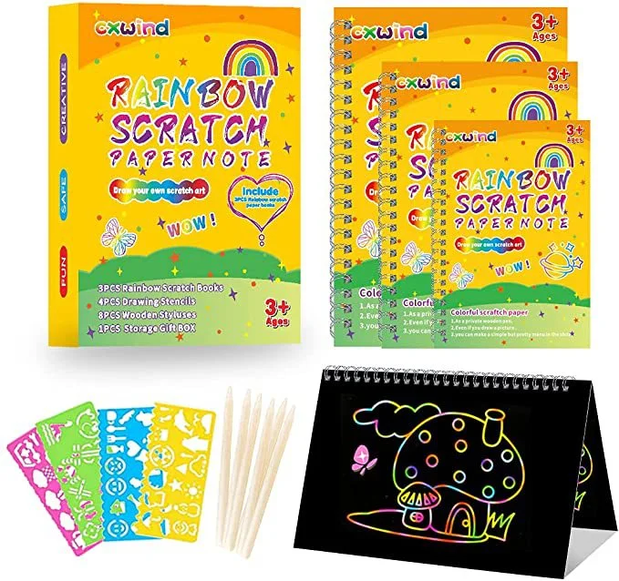 Colorful Spiral Scratch Art Set for Creative DIY Toys for Babies