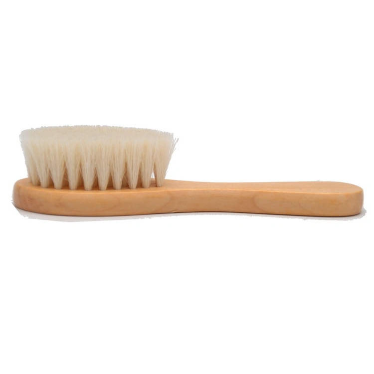 Baby Hair Brush Bath Brush with Wooden Handle and Super Soft Goat Bristles for Newborns &amp; Toddlers