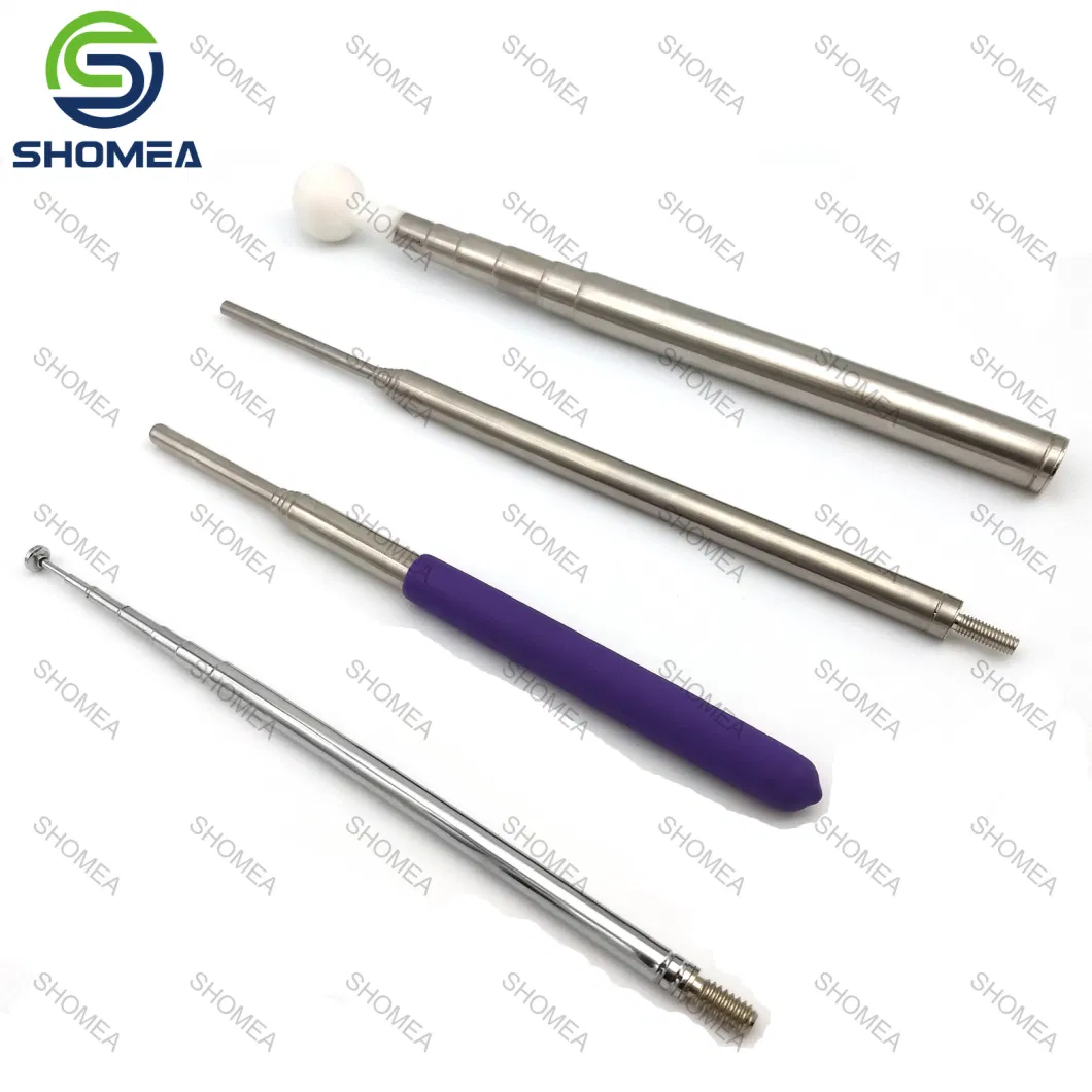 Custom Stainless Steel Telescopic Rod Telescopic Miniature Pointer Pole Extension Point Rod Orange Rubber Handle