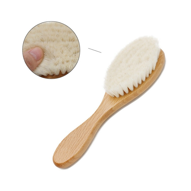 Natural Soft Baby Brush Goat Hair Wooden Bath Bush for Face