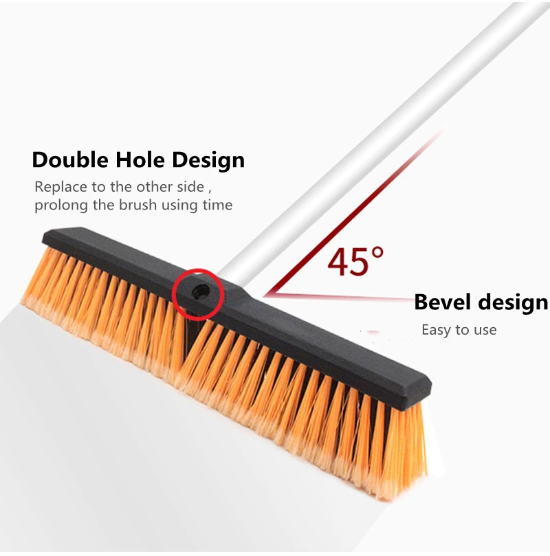 Telescopic Long Handle Bevel Floor Brush Cleaning Large Area