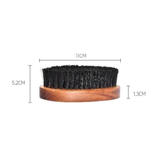 Natural Material Brighten Shoes Oval Horsehair Brush