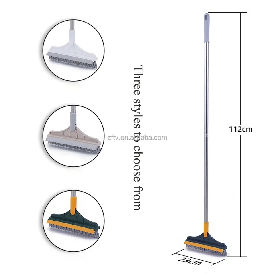 Toilet Corner Ground Seam Cleaning Brush Rotatable Handle Brooms Floor and Cleaning Sweeping Brush