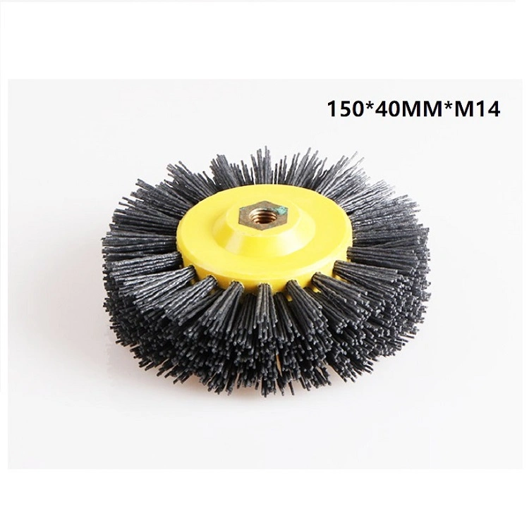 150mm Nylox Wheel Abrasive Wire Nylon Brush M14 for Wood Furniture Stone Antiquing Deburring Grinding