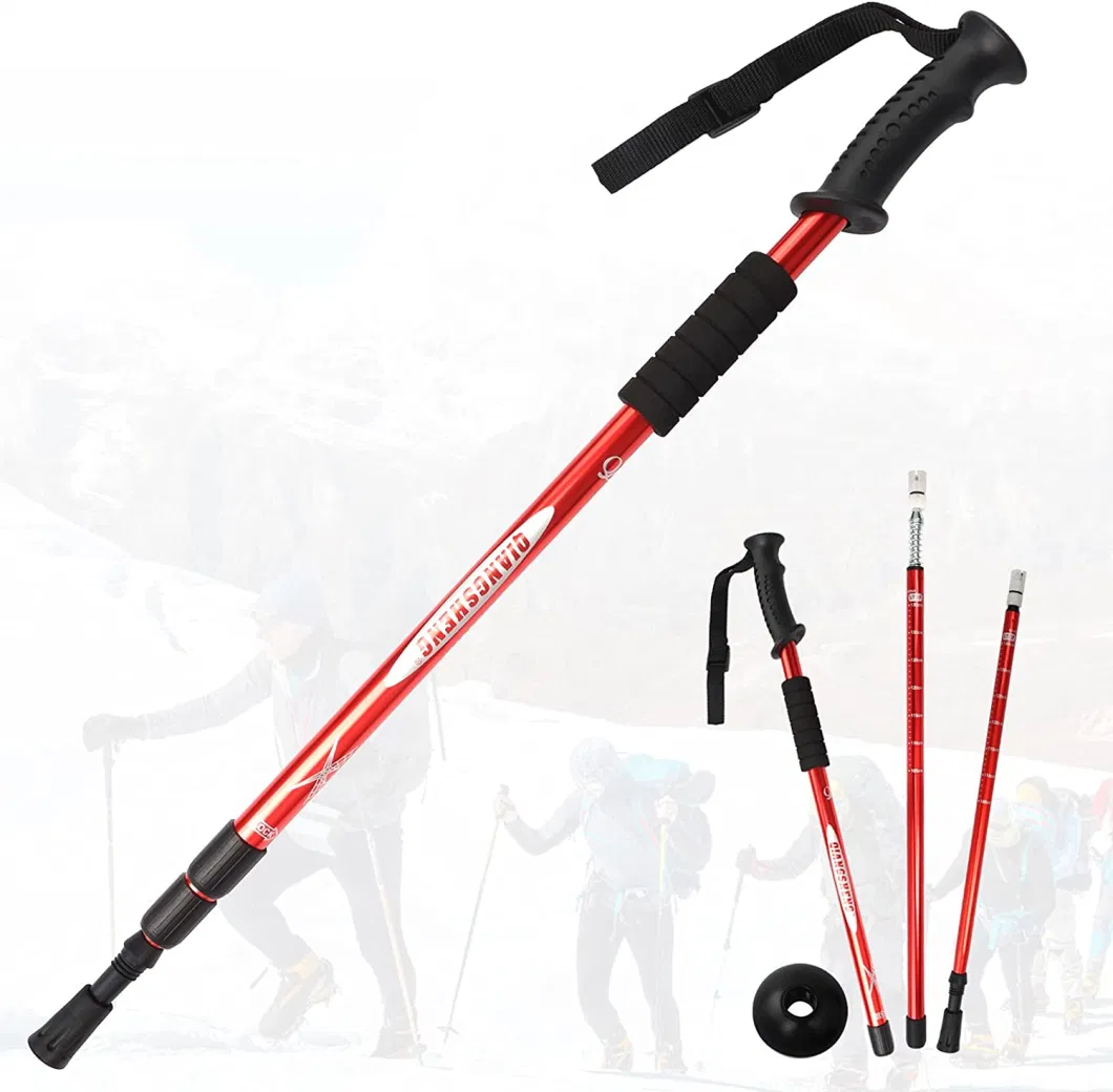 Adjustable Aluminum Hiking Pole Light Telescopic Nordic Style Walking Sticks Anti Shock Trekking Poles