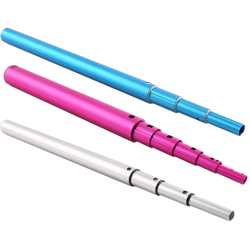 Custom Monopod Selfie Stick Metal Parts Telescopic Pole Anodized Black Extension Aluminum Alloy Tube