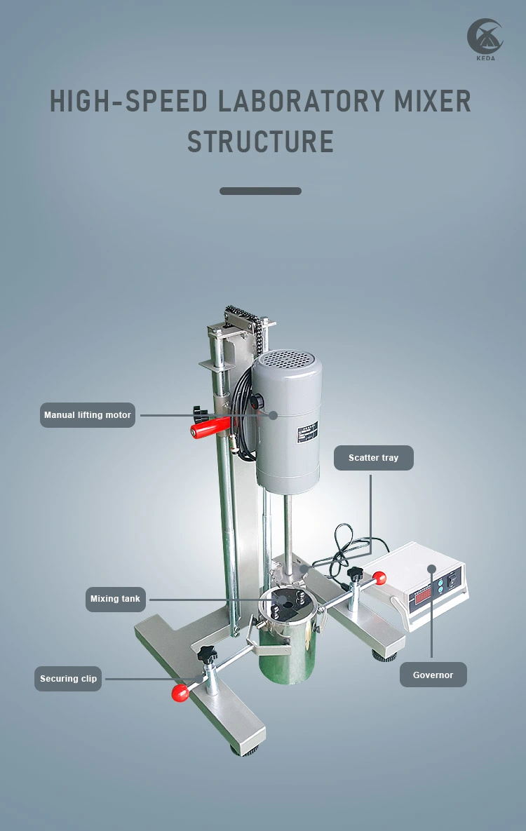 Laboratory High Speed Disperser Paint Mixer Paint Dissolver Hand Mixer Electric Chemical Liquid Stirrer