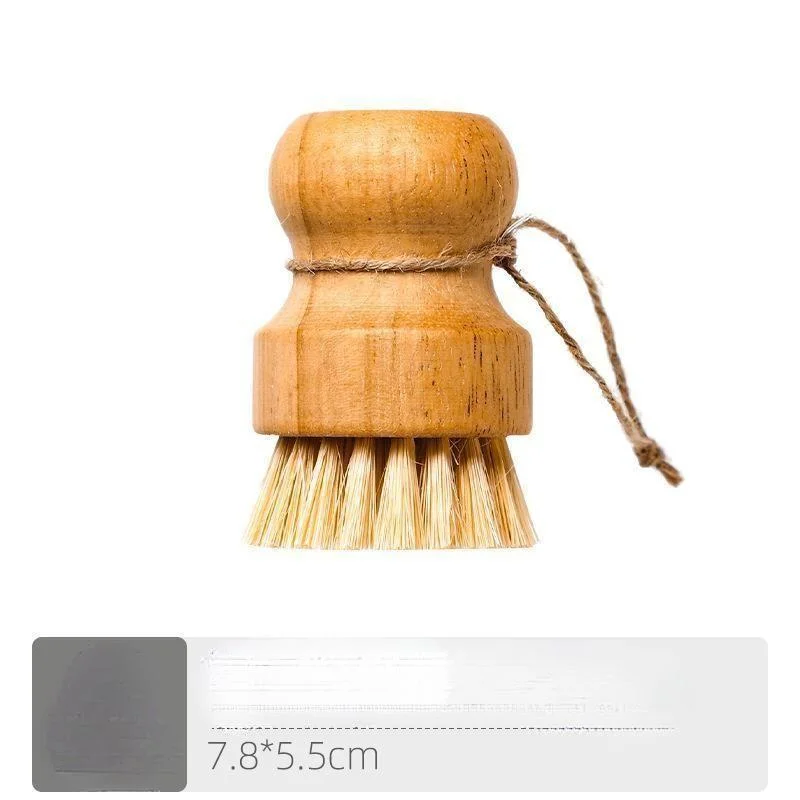 Pots Pans Washing Short-Handle Natural Sisal Kitchen Coconut Palm Cleaning Stain-Removal Brushes