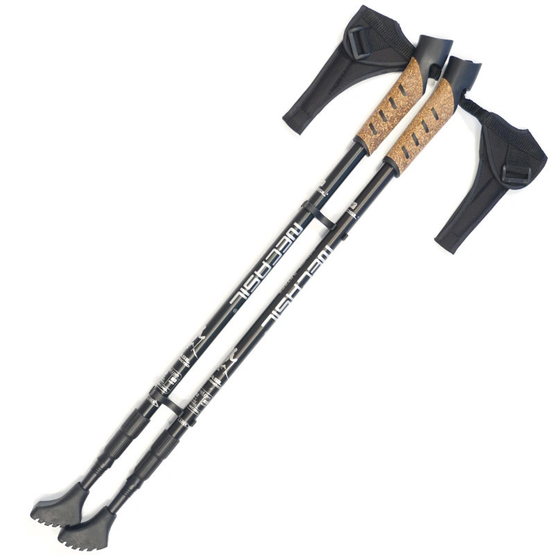 Adjustable Alpenstock Walking Stick Anti-Skid Telescopic Aluminum Hiking Stick Lightweight Mountaineering Cane Trekking Poles