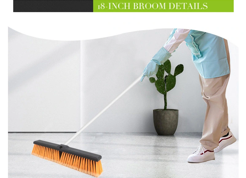 Telescopic Long Handle Bevel Floor Brush Cleaning Large Area