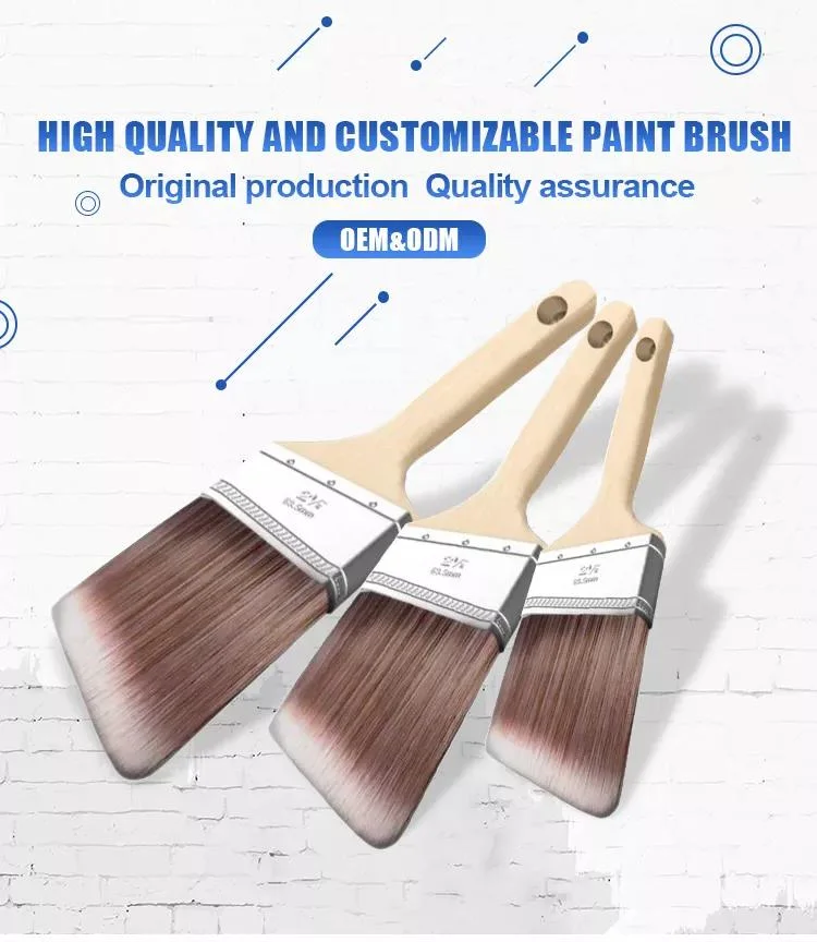 Professional Wall Paint Brush Beech Wooden Hog Bristle Wall Brush Short Handle Paint Wallpaper Brush