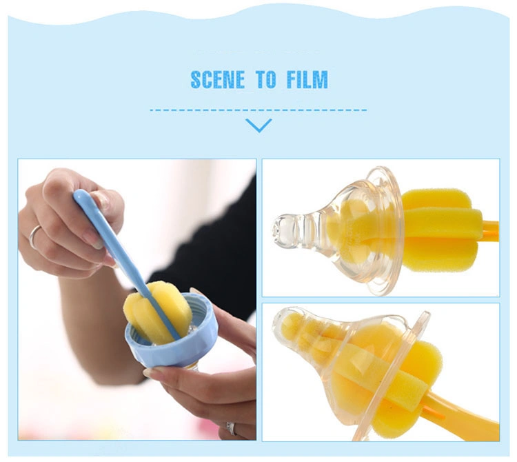 7PCS Infant Bottles Cleaning Tools Baby Nipple Sponge Cleaning Brush