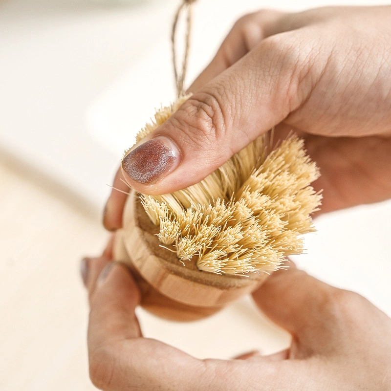 Pots Pans Washing Short-Handle Natural Sisal Kitchen Coconut Palm Cleaning Stain-Removal Brushes