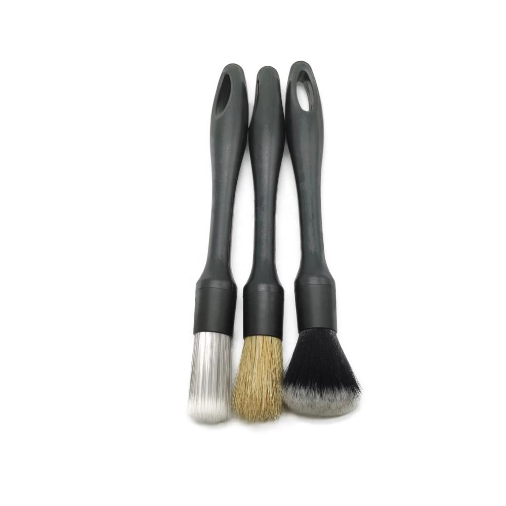 Shineopen 3PCS Set Car Detailing Brush Long Car Interior Cleaning Soft Brush Detailing Cleaning Brushes Set