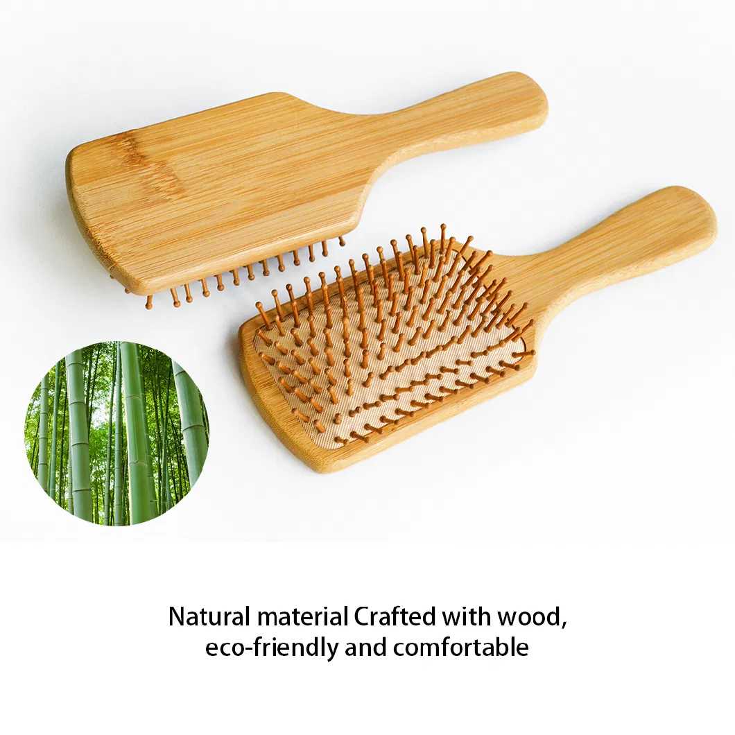 22mm Eco Friendly Oval Shampo Natural Babmoo Paddle Hair Brush Bathroom Accessories