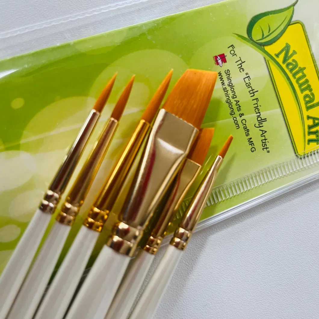 6 PC Plactist Handle Artist Painting Brush