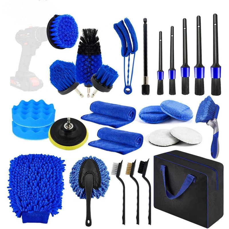 22PCS Car Detail Brush Waxing Tire Interior Cleaning Set