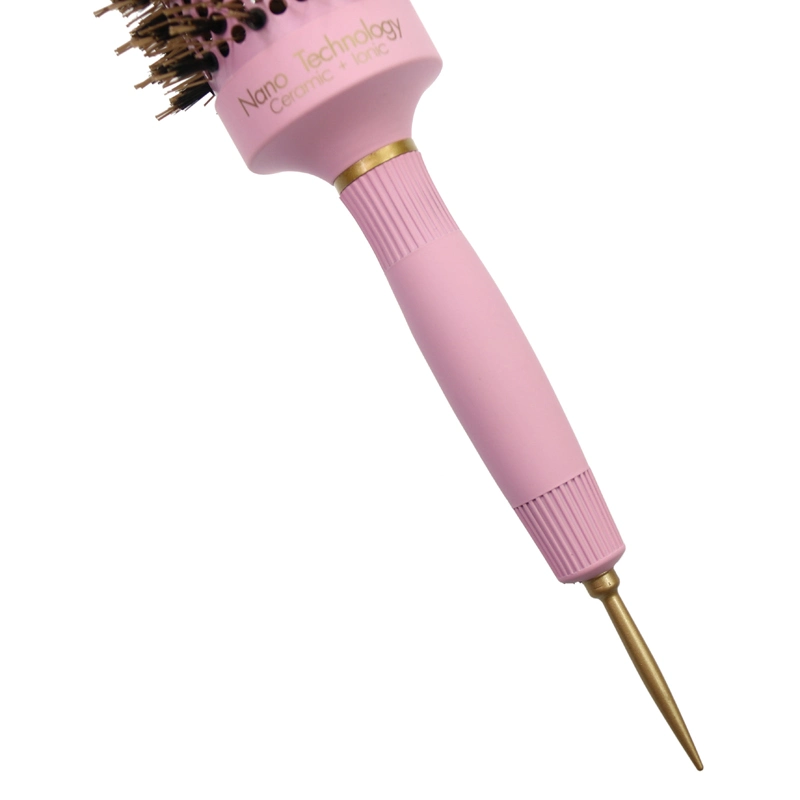 Ceramic Hair Brushes Manufacturers Boar Bristle Salon Styling Round Pink Hair Brush