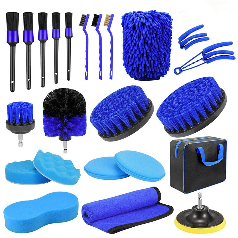 22PCS Car Detail Brush Waxing Tire Interior Cleaning Set