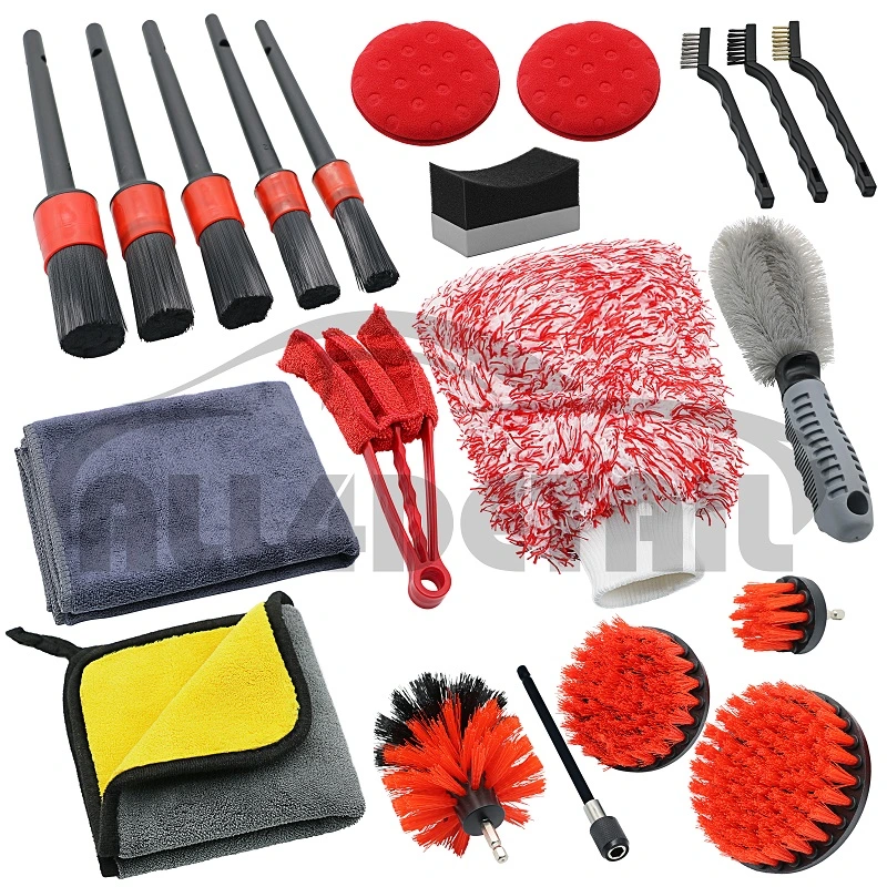 Car Detailing Tool Set Cleaning Drill Brush Kit Brush Set 21PCS