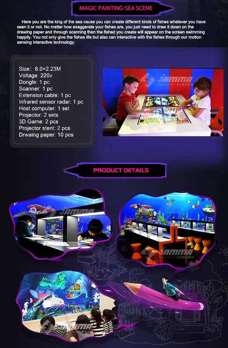 Indoor Children&prime; S Magic Stroke Drawing Table Multiplayer Interactive Game