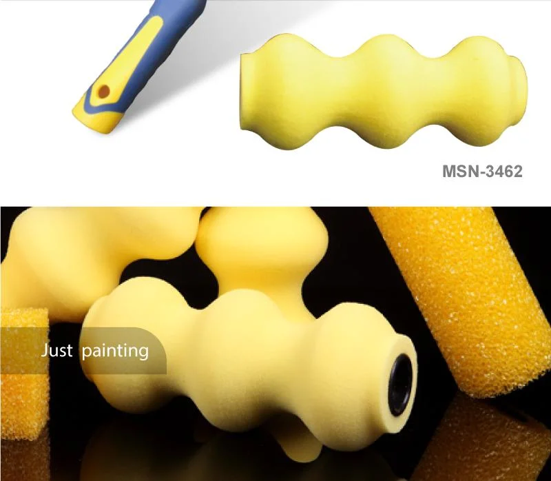 MSN Sponge Wall Paint Roller Brush Poles Sleeves Kit Decorative Painting Roller