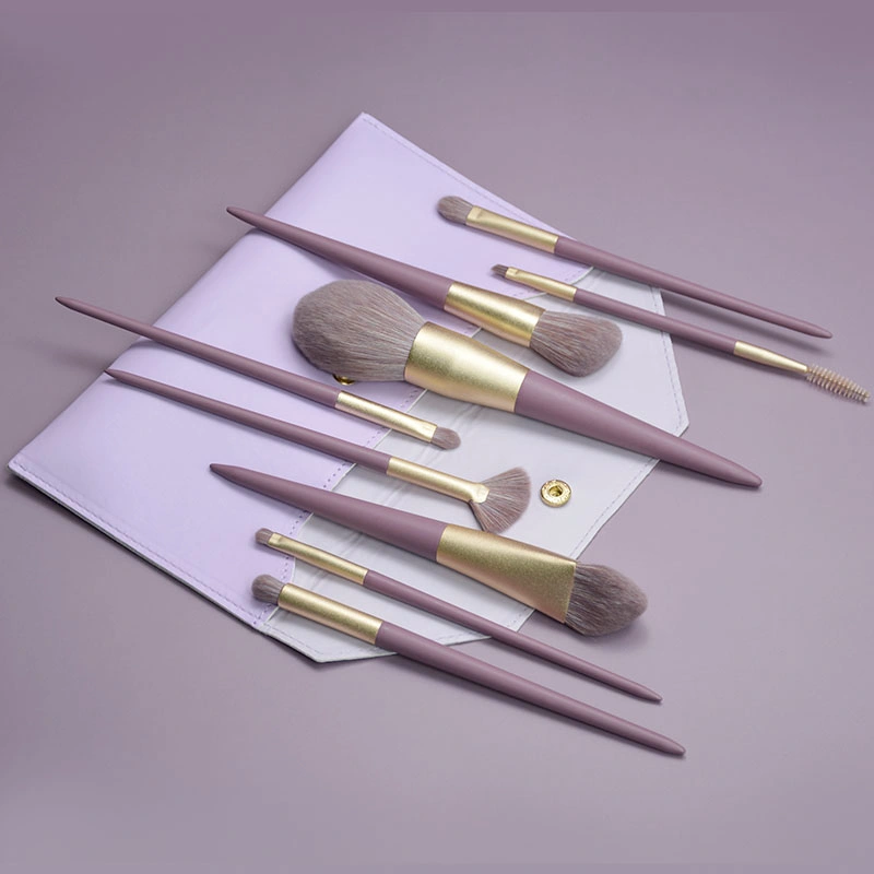 Basic Customization Purple Handle 9PCS Makeup Brush Set Professional Brush