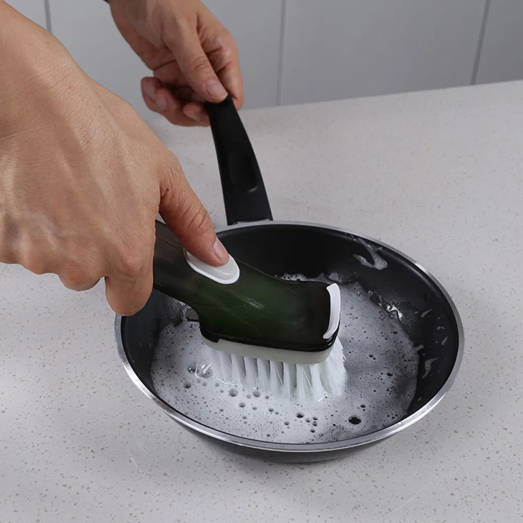 Scouring Pad Soap Dispensing Dish Brush with Replacement Head