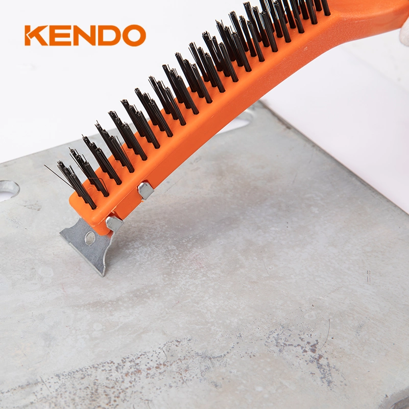 Kendo Steel Wire Brush with Scraper Great for Removing Paint and Rust as Well as for Tough Cleaning