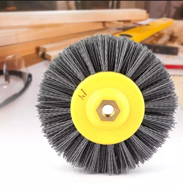 150mm Nylox Wheel Abrasive Wire Nylon Brush M14 for Wood Furniture Stone Antiquing Deburring Grinding