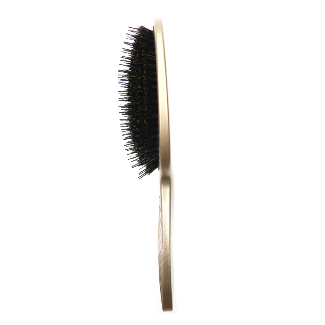 Professional Custom Gold Color Barbera Salon Hair Brush Loop Bristle Oval Paddle Hair Brush