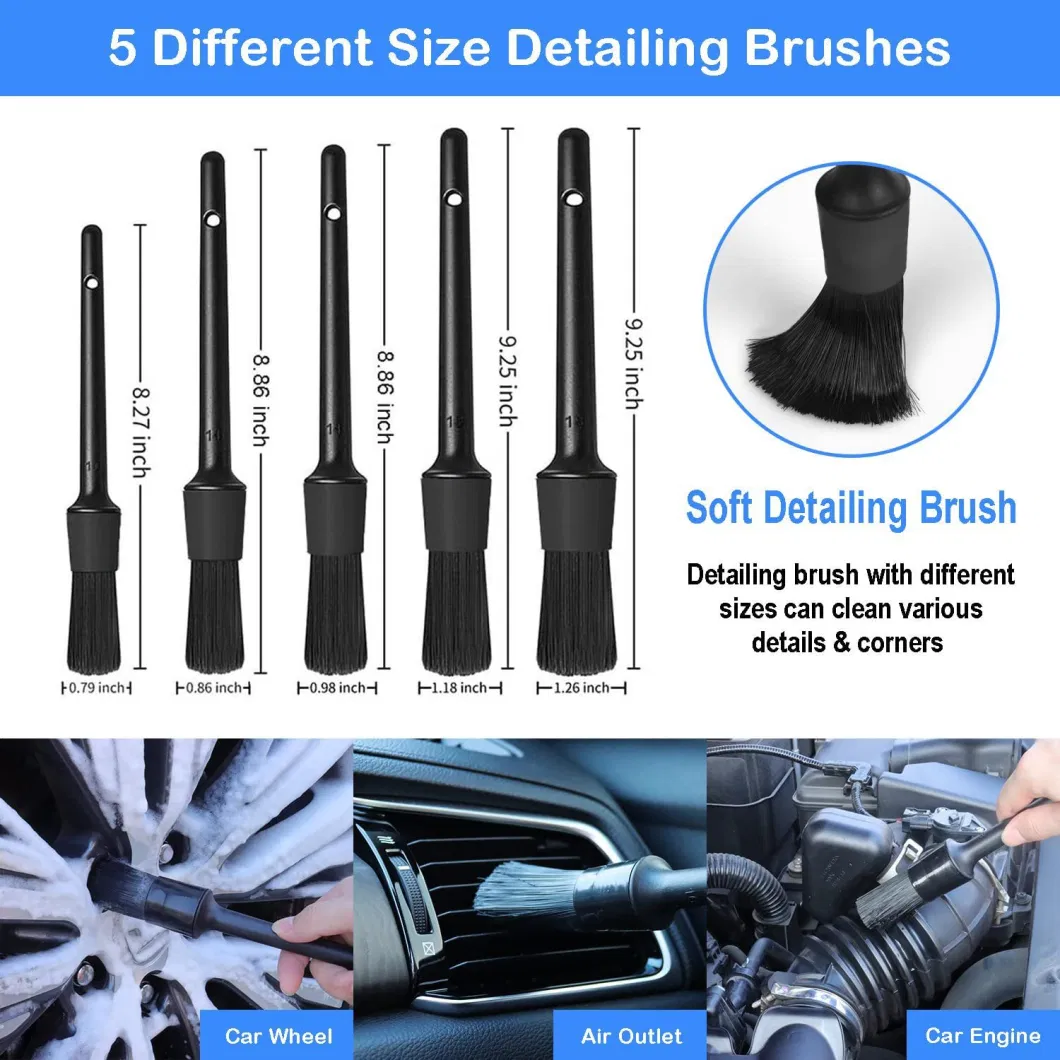 22PCS Car Detail Brush Waxing Tire Interior Cleaning Set