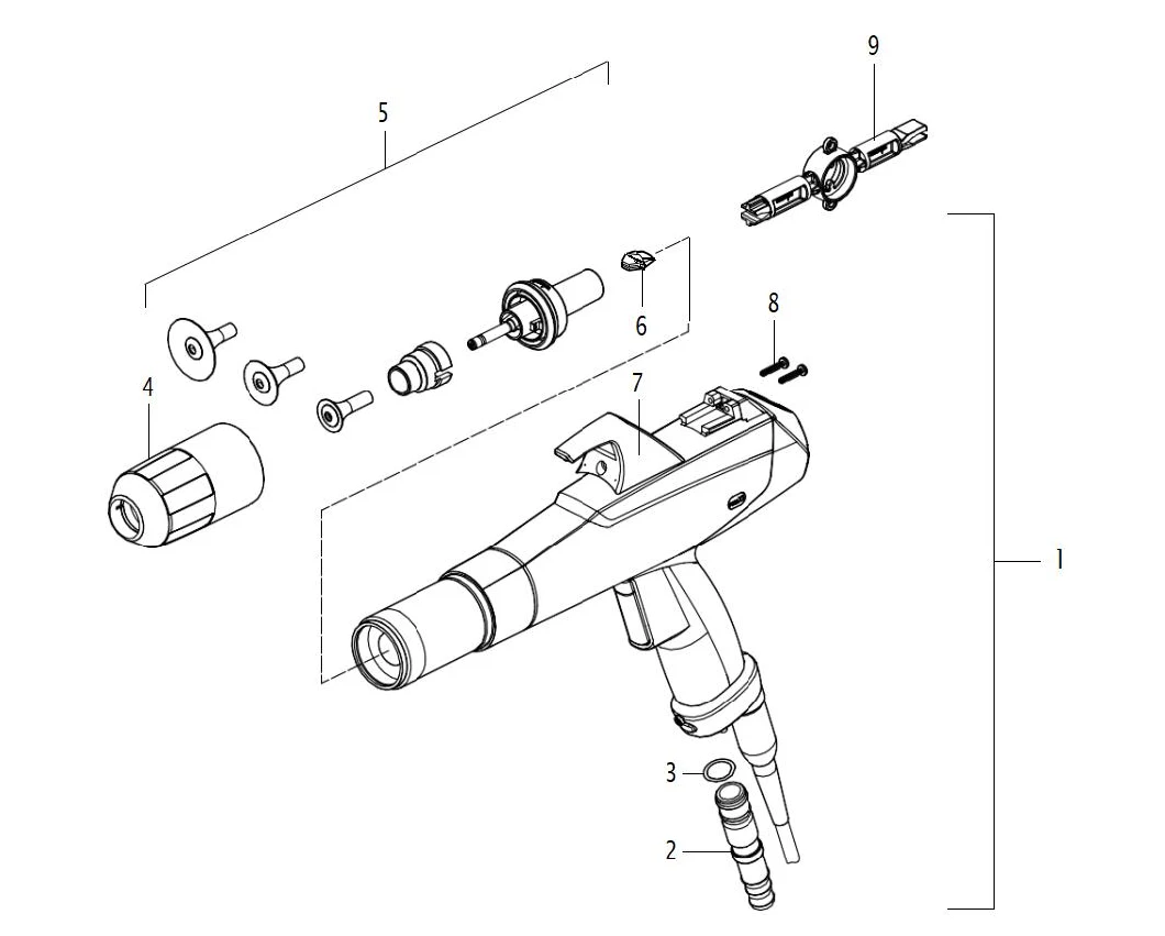 Wg Powder Coating/Spraying/Painting Machine Spray Gun Pem-X1 Wedge Tool 2324205