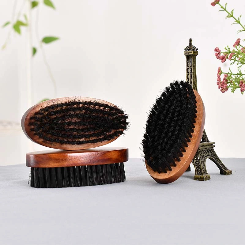 Natural Material Brighten Shoes Oval Horsehair Brush