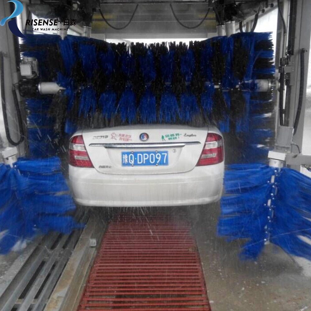 qingdao risense full automatic tunnel car wash equipment 7 brushes for sale