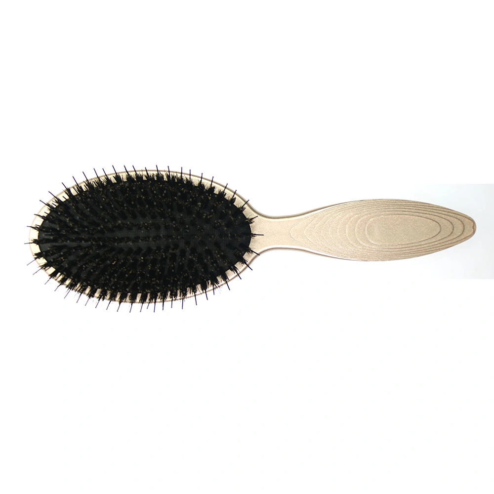 Professional Custom Gold Color Barbera Salon Hair Brush Loop Bristle Oval Paddle Hair Brush