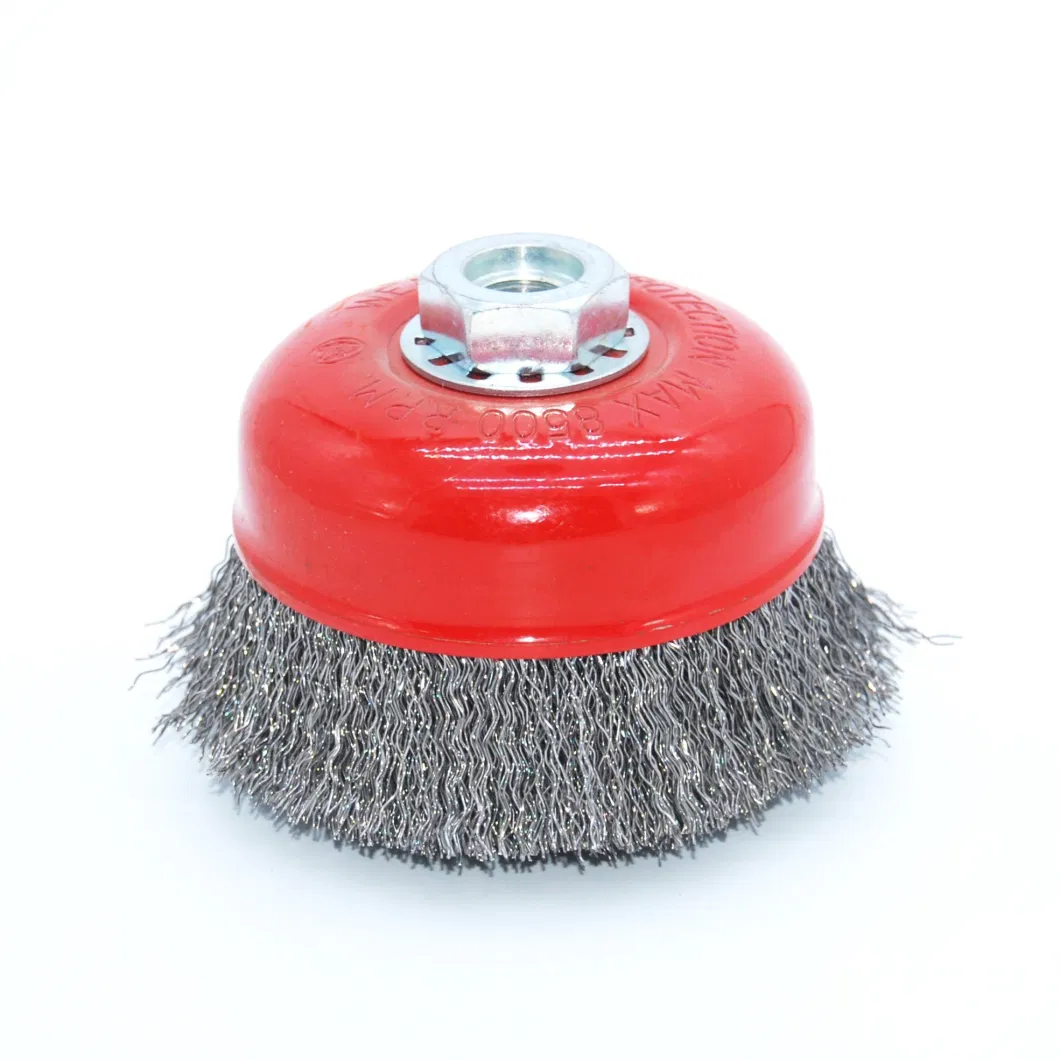 Hot Sale Good Price Polishing and Removing Metal External Mounted Crimped Steel Wire Cup Brush