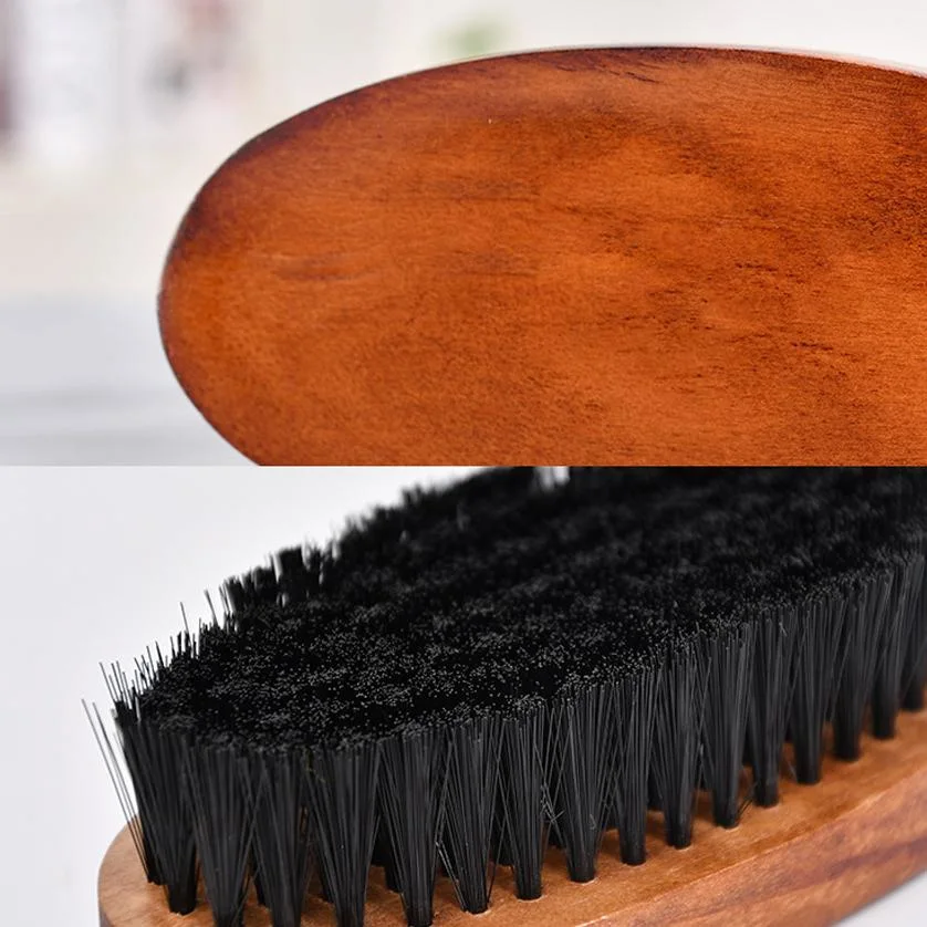 Natural Material Brighten Shoes Oval Horsehair Brush