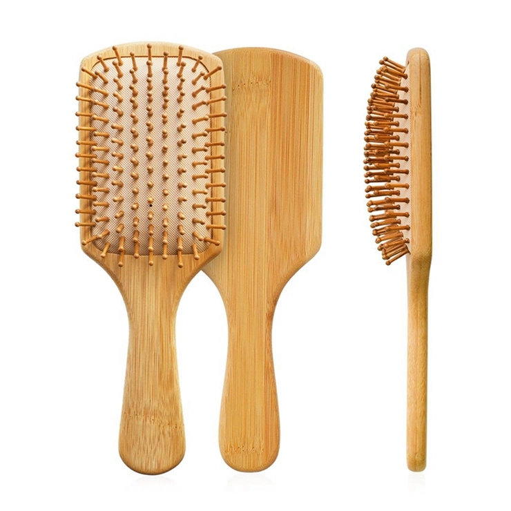 22mm Eco Friendly Oval Shampo Natural Babmoo Paddle Hair Brush Bathroom Accessories