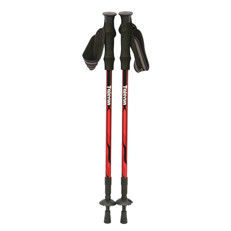 Wholesale 3-Section Telescopic Folding Aviation Aluminum 6061/7075 Tracking Walking Hiking Sticks Trekking Poles